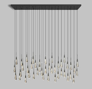 Solitaire Crystal Linear Chandelier 37" 50" 60'' 70" 87" 120''W - Zonesus