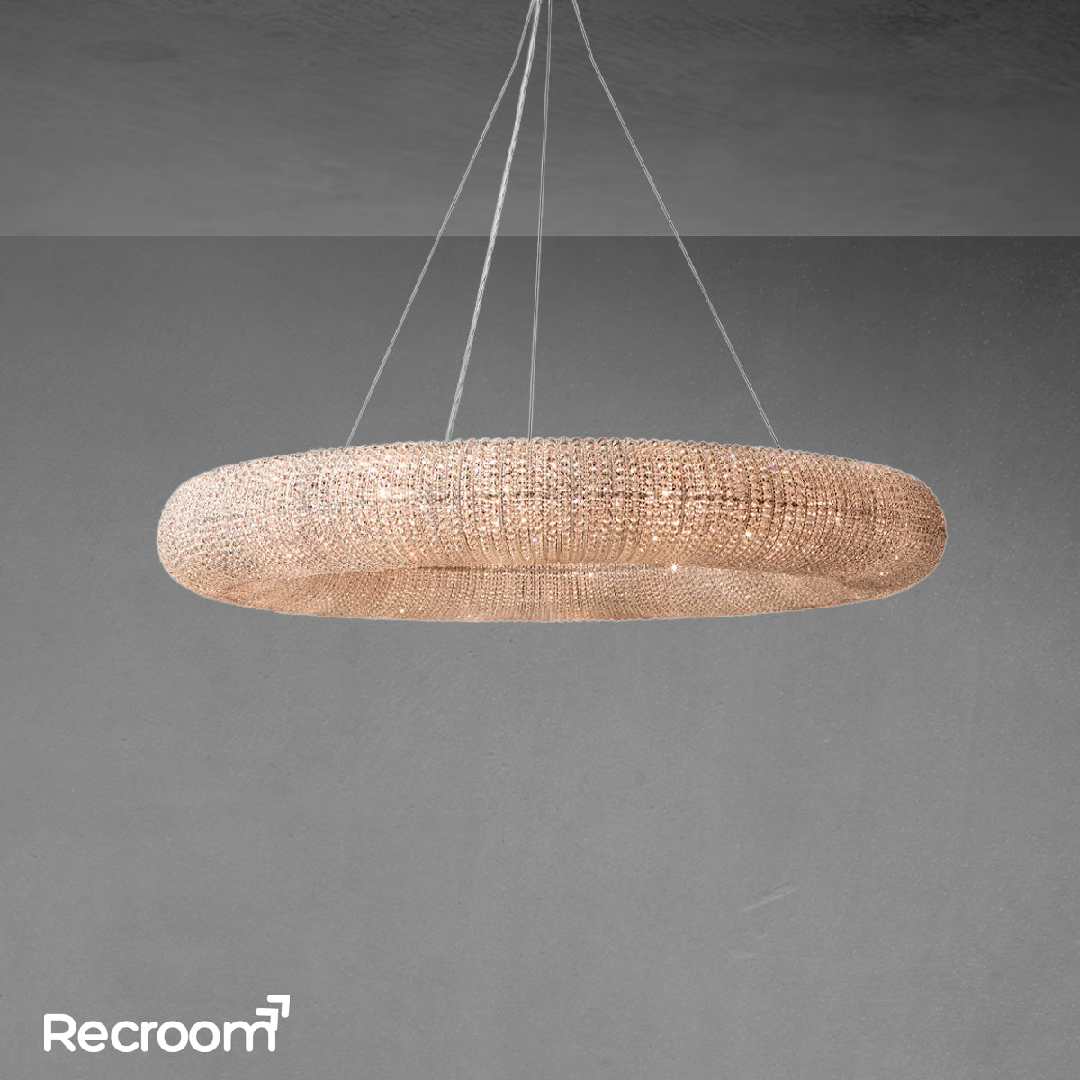 Cristal Hallo Round LED Chandelier 59" - Zonesus