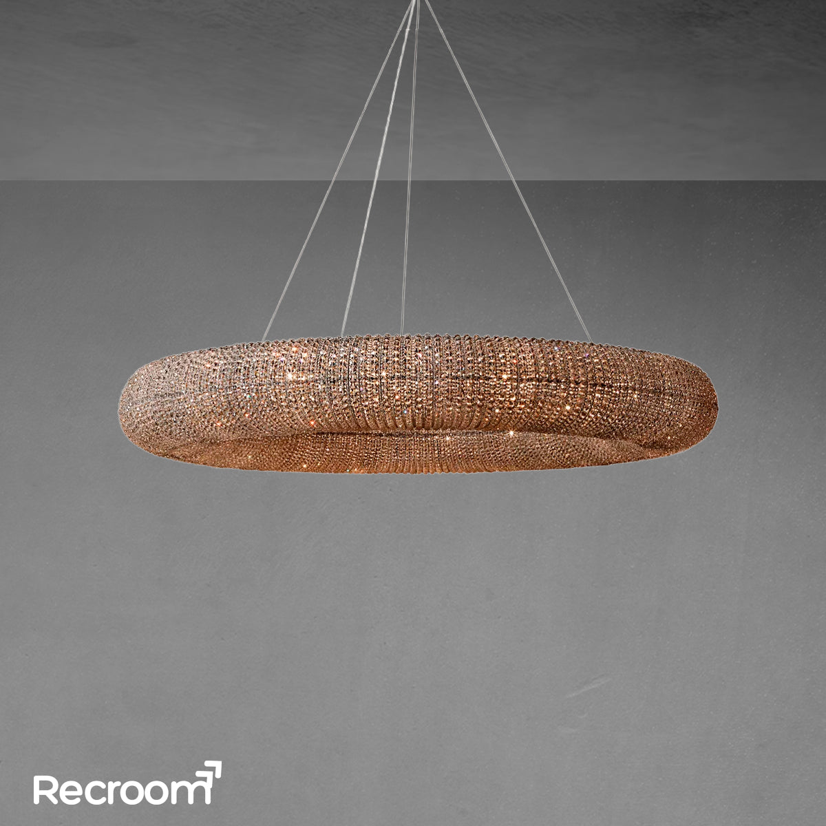 Cristal Hallo Round LED Chandelier 59" - Zonesus