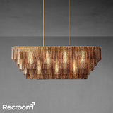 Sirena Clear Glass Rectangular Chandelier 59" - Zonesus