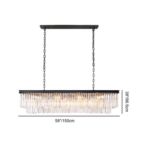 Odean Rectangle Chandelier 40" 49" 59" 72" 2-Layers - Zonesus