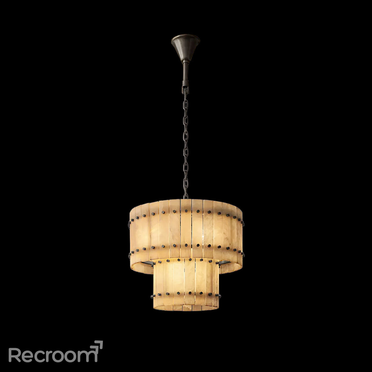 San Marconer Alabaster Round Tiered Chandelier 22" - Zonesus
