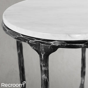 Thaddeo Round Marble Side Table 18" 22" - Zonesus