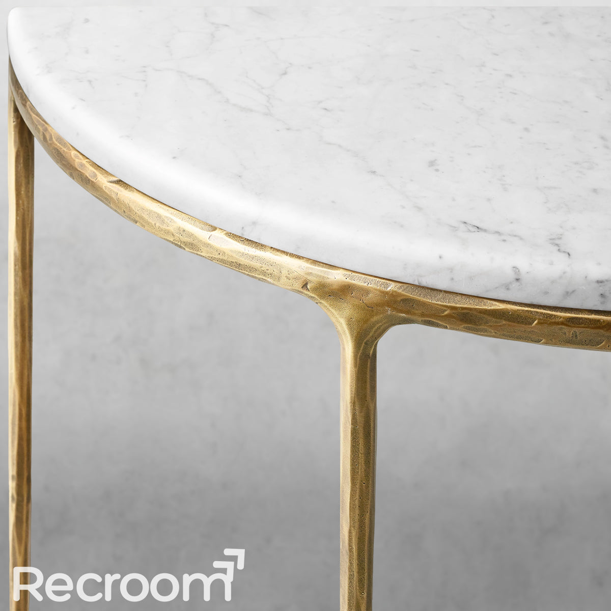 Thaddeo Marble Demilune Console Table - Zonesus