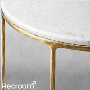 Thaddeo Marble Demilune Console Table - Zonesus