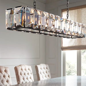 Harllow Multi Crystal Rectangular Chandelier 42“ 54” 62“ 74” - Zonesus