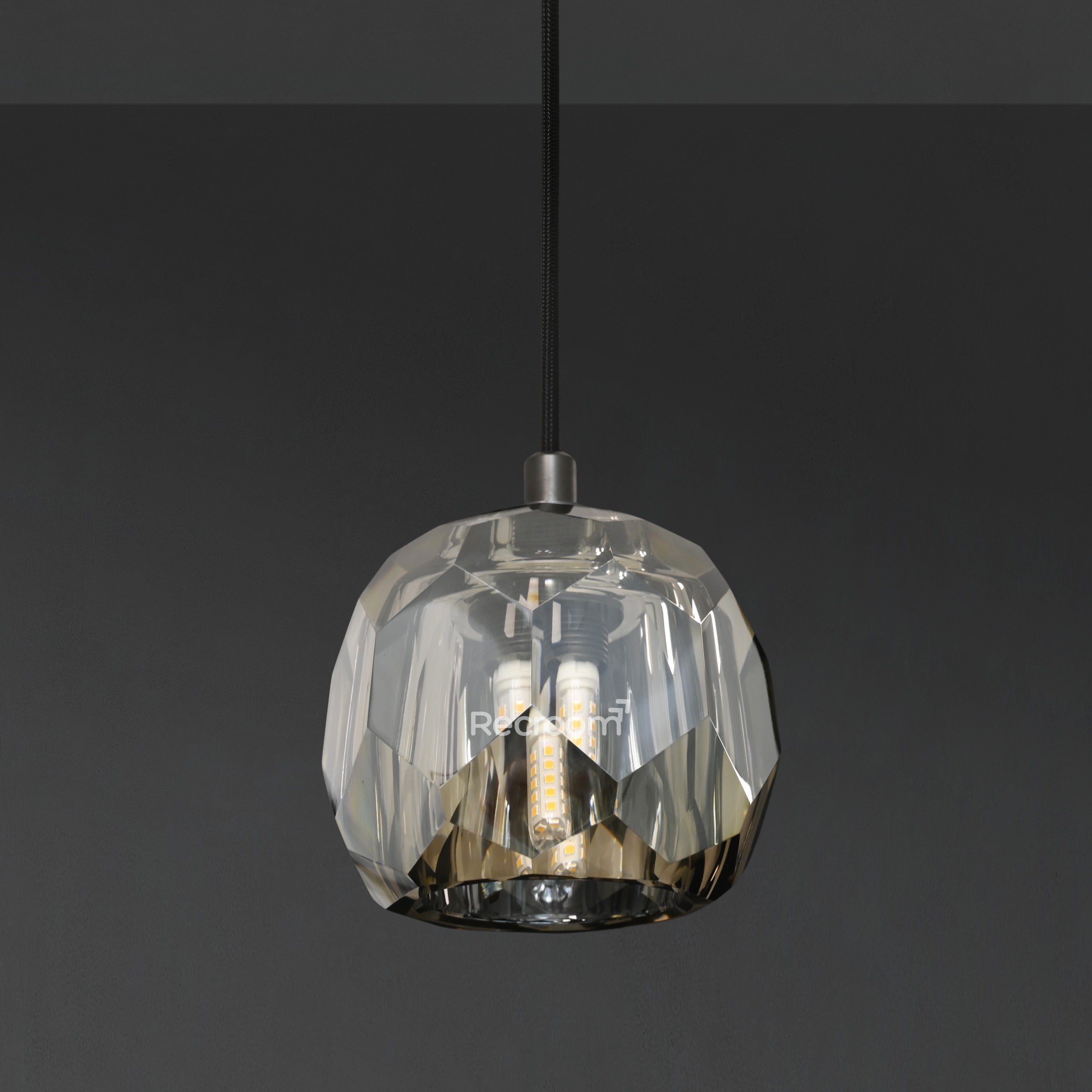 Boulew Crystal Glass Cord Pendant 5" - Zonesus