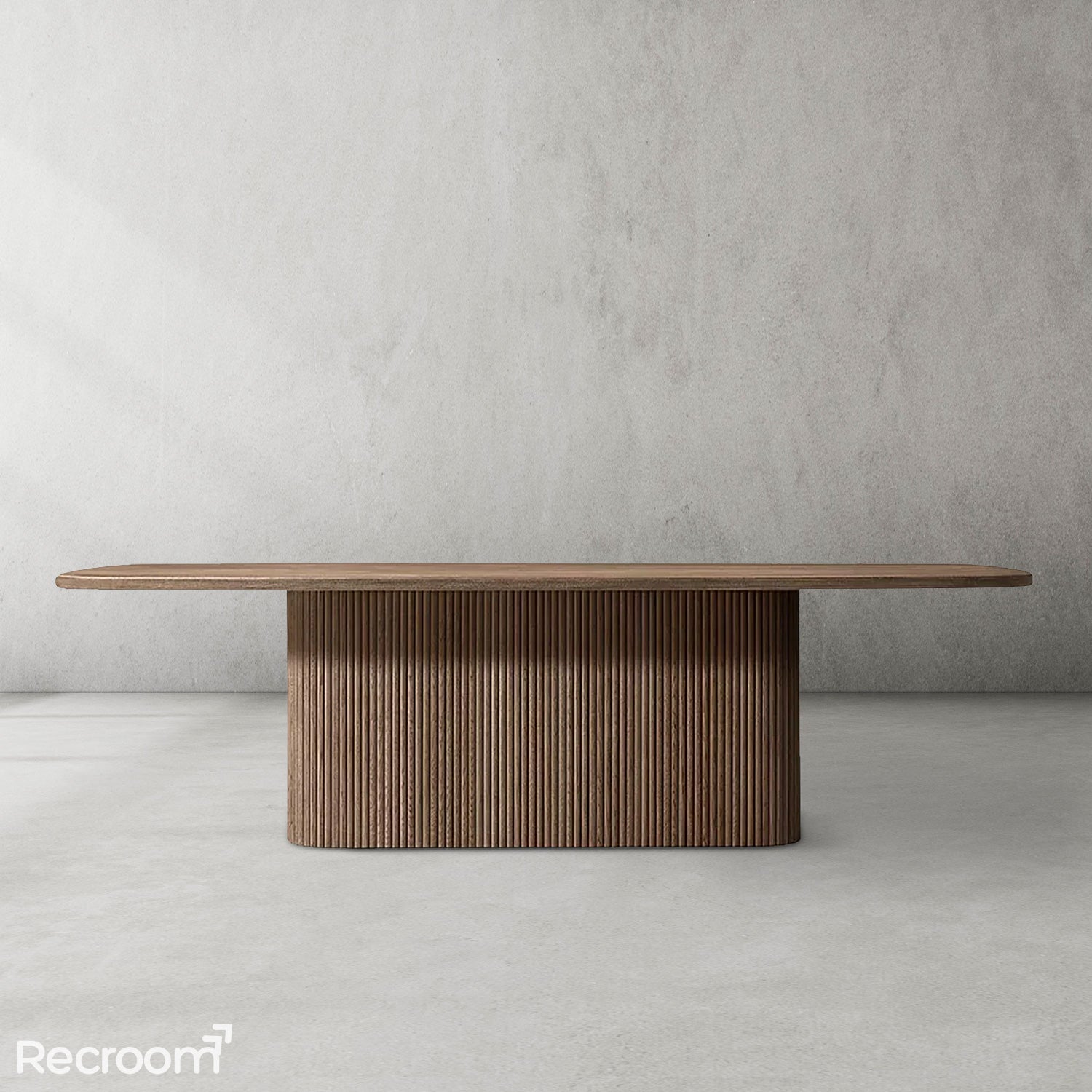 Muelho Pedestal Rectangular Wood Dining Table - Zonesus