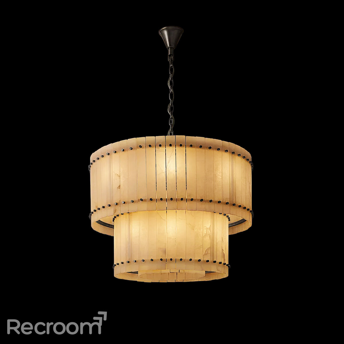San Marconer Alabaster Round Tiered Chandelier 37" - Zonesus