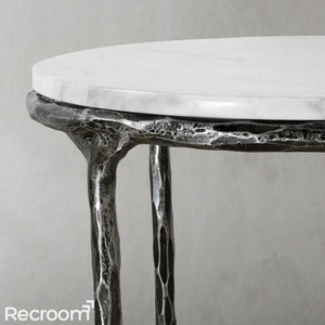 Thaddeo Round Marble Side Table 18" 22" - Zonesus