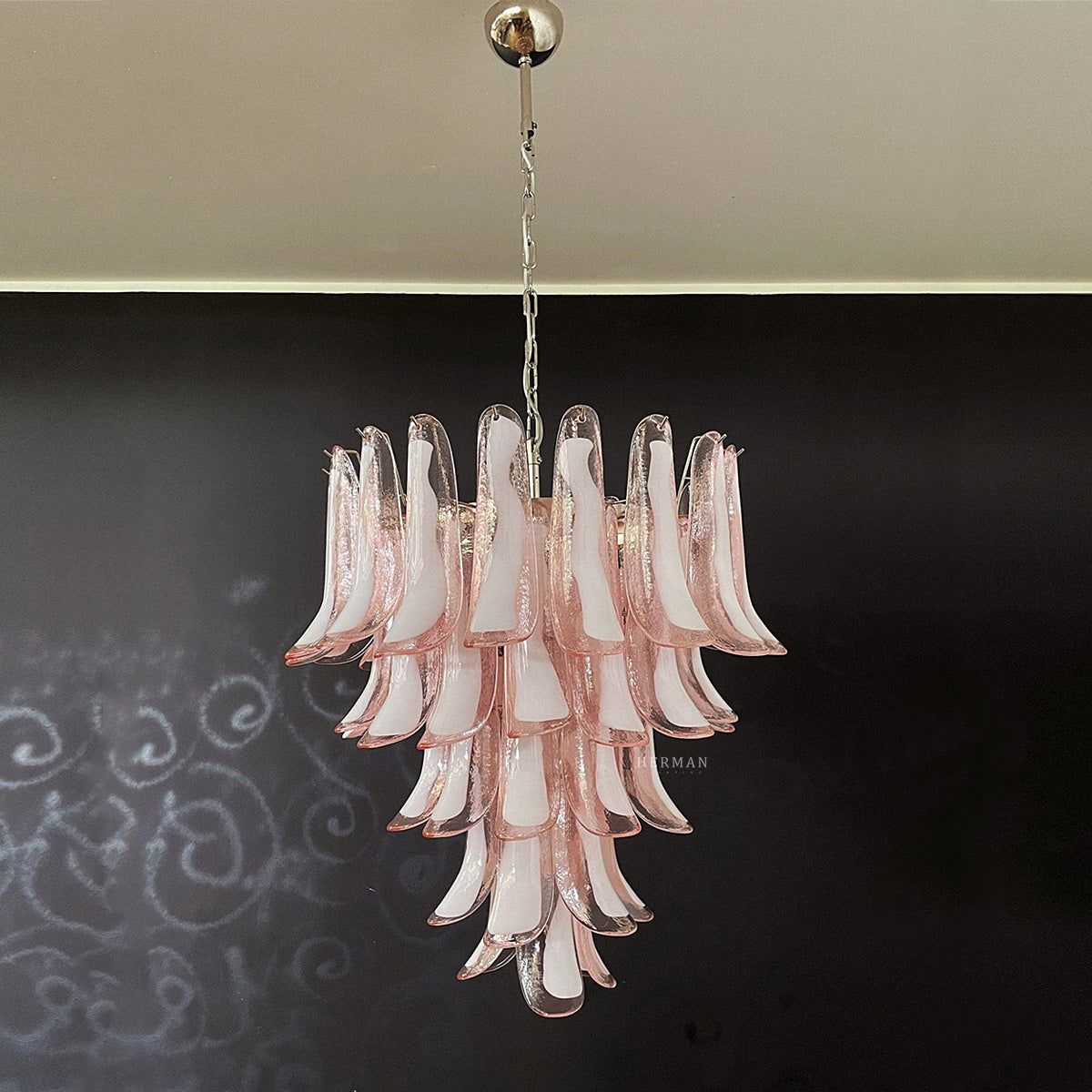 Murano Chandelier – 52 petals – Pink - Zonesus