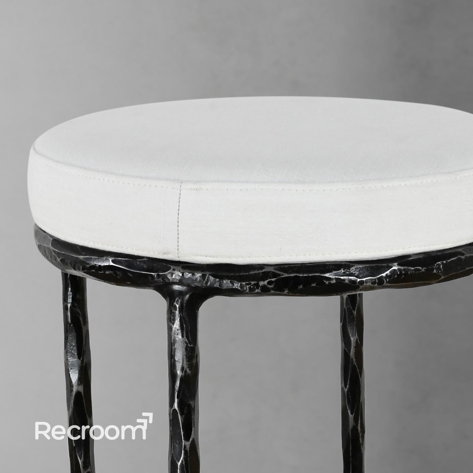 Thaddeo Backless Fabric Swivel Stool - Zonesus