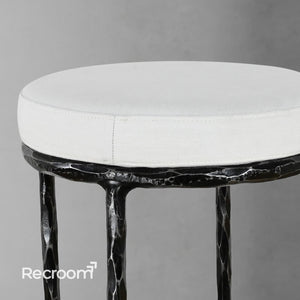 Thaddeo Backless Fabric Swivel Stool - Zonesus