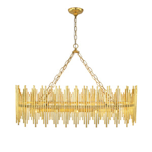 Althely 10 Lights Rectangle Pendant Chandelier - Zonesus