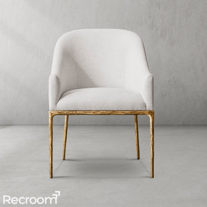 Thaddeo Slope Fabric Dining Armchair - Zonesus