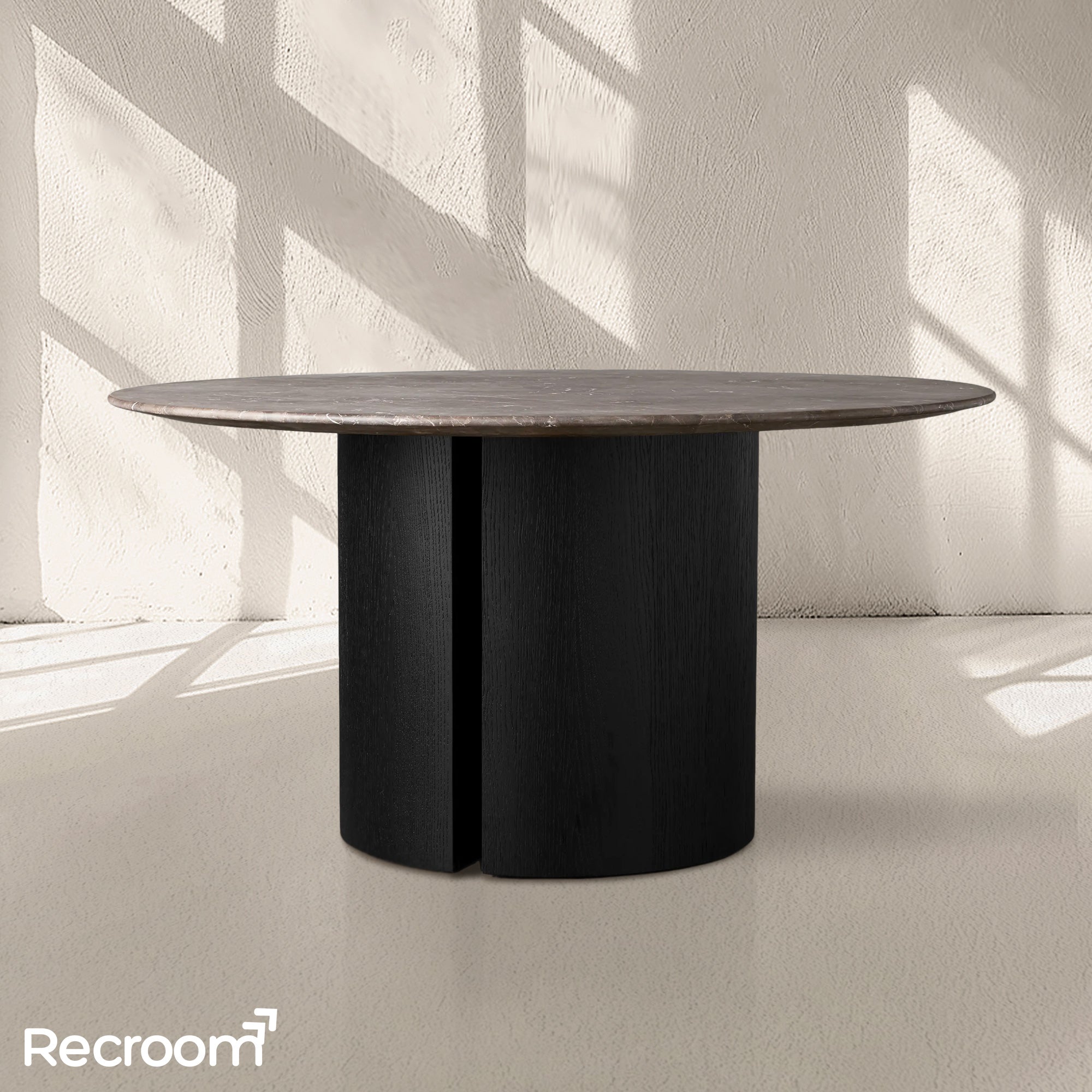 San Germani Round Stone Dining Table with Dauphine Base - Zonesus