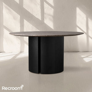 San Germani Round Stone Dining Table with Dauphine Base - Zonesus