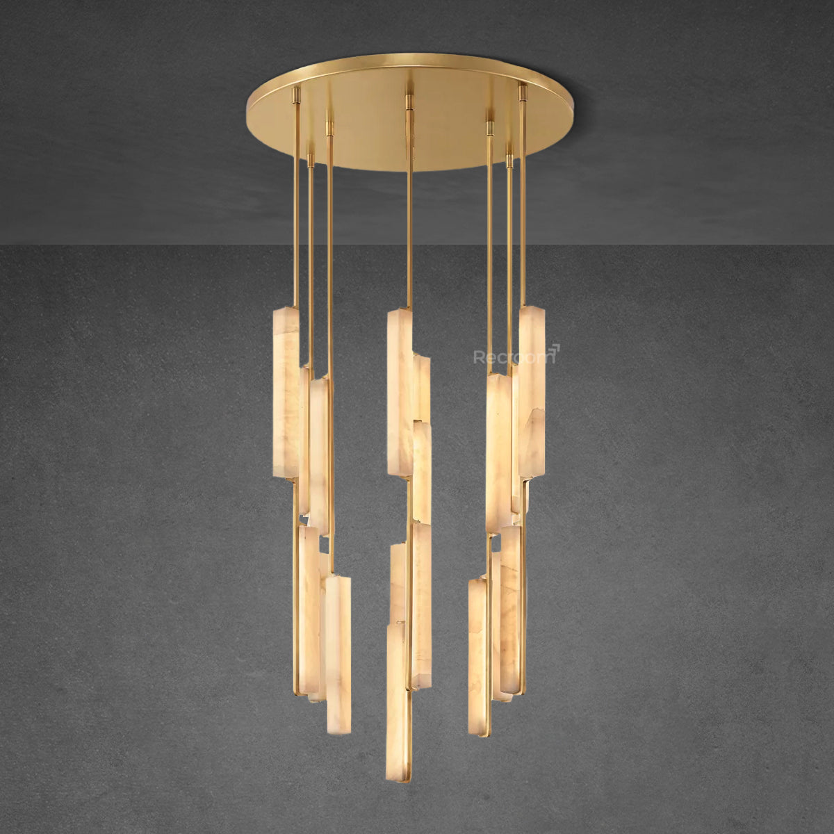 Auduben Alabaster Round Chandelier 40" - Zonesus