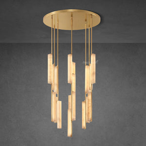 Auduben Alabaster Round Chandelier 40" - Zonesus