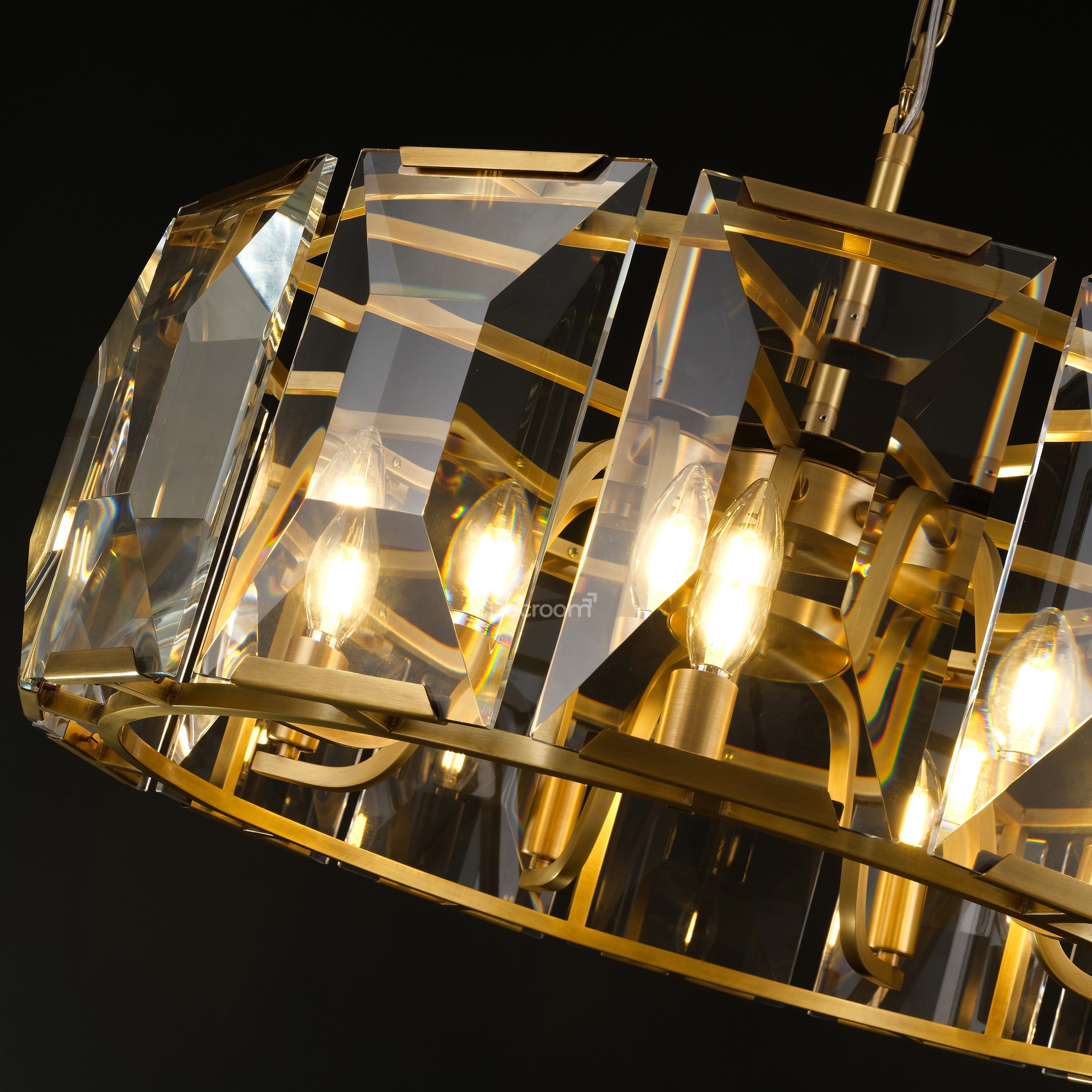 Harllow Multicurve Crystal Round Chandelier 19“ 31” 43“ 60” - Zonesus