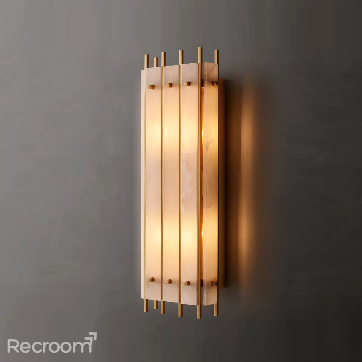 San Marconer Alabaster Grand Rectangular Sconce 26" - Zonesus