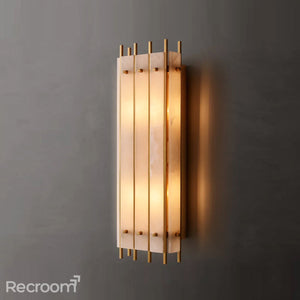 San Marconer Alabaster Grand Rectangular Sconce 26" - Zonesus
