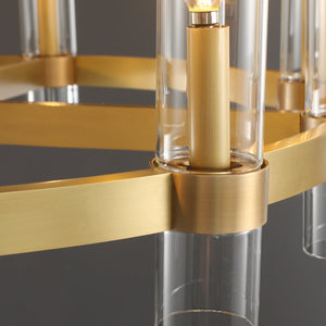 Manory Glass Round Chandelier 36" - Zonesus