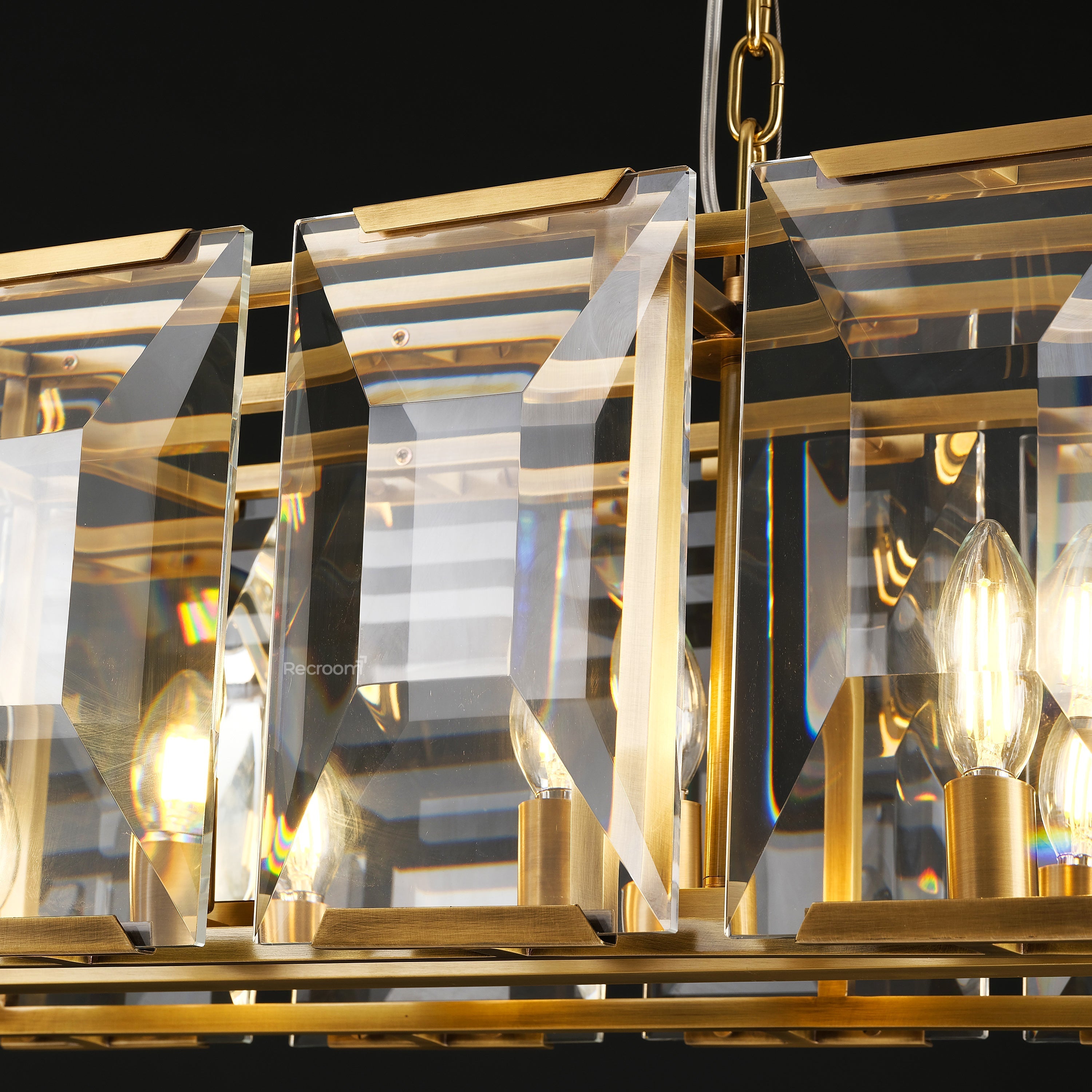 Harllow Multi Crystal Rectangular Chandelier 42“ 54” 62“ 74” - Zonesus