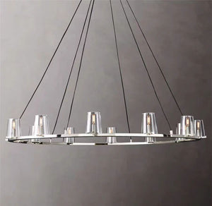 Pauillyc Clear Glass Round Chandelier 36" 48" 60" - Zonesus