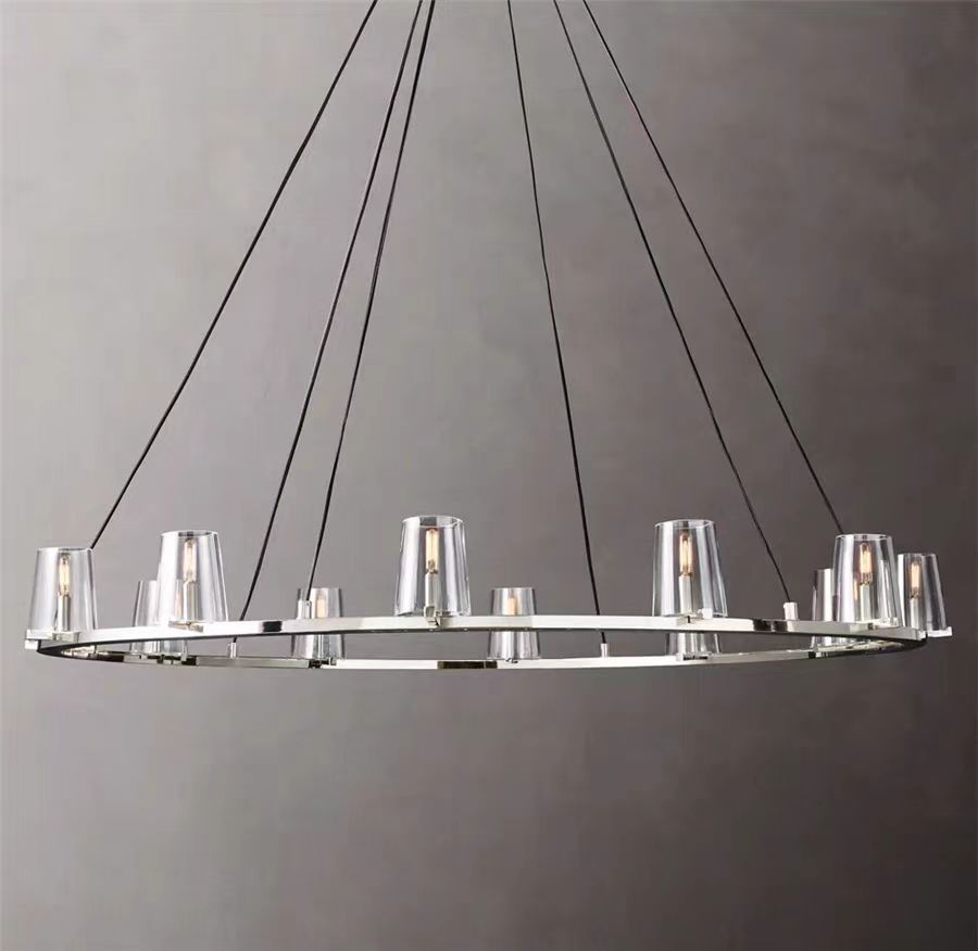 Pauillyc Clear Glass Round Chandelier 36" 48" 60" - Zonesus