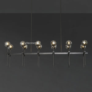 Boulew Crystal Glass Double Linear Chandelier 60" - Zonesus