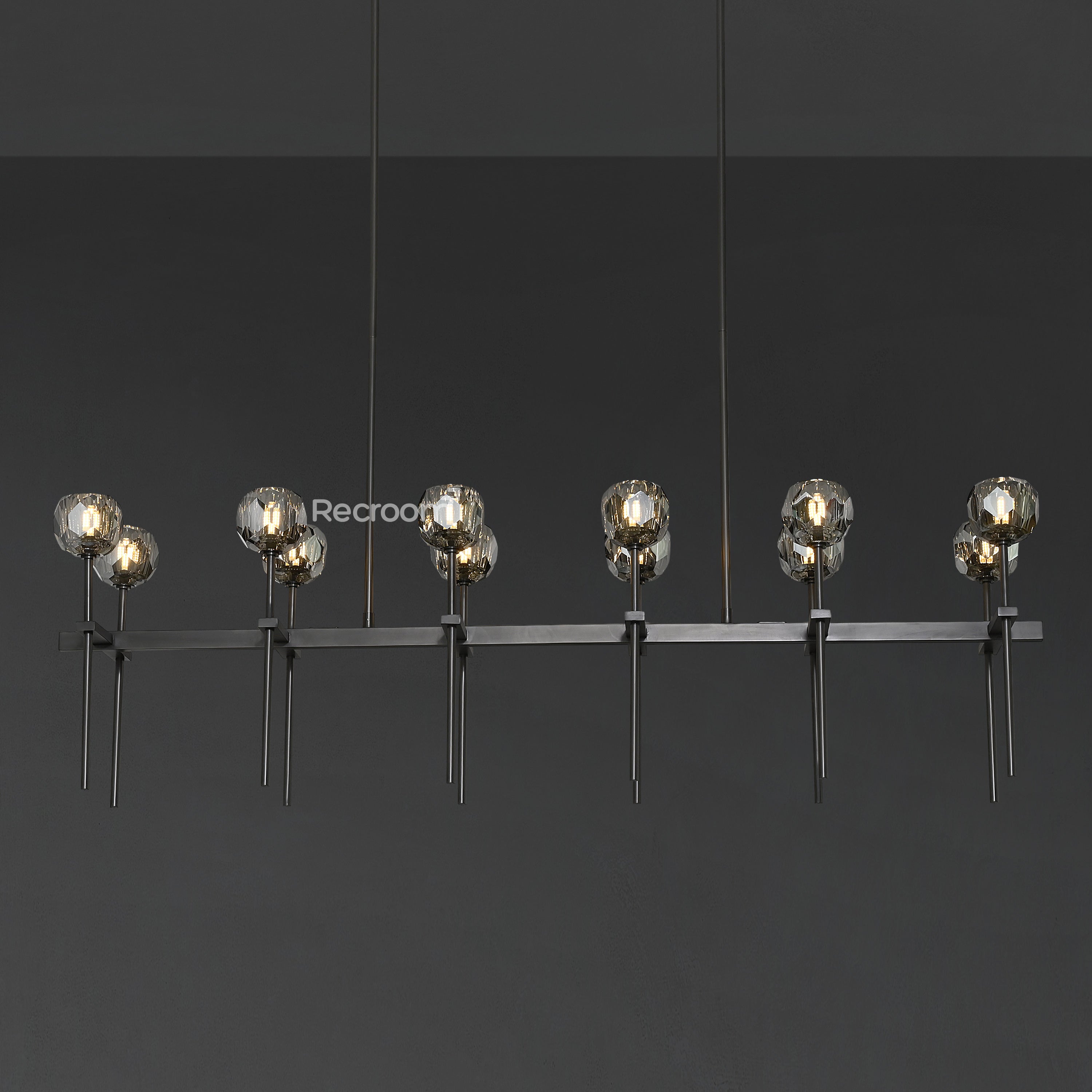 Boulew Crystal Glass Double Linear Chandelier 60" - Zonesus