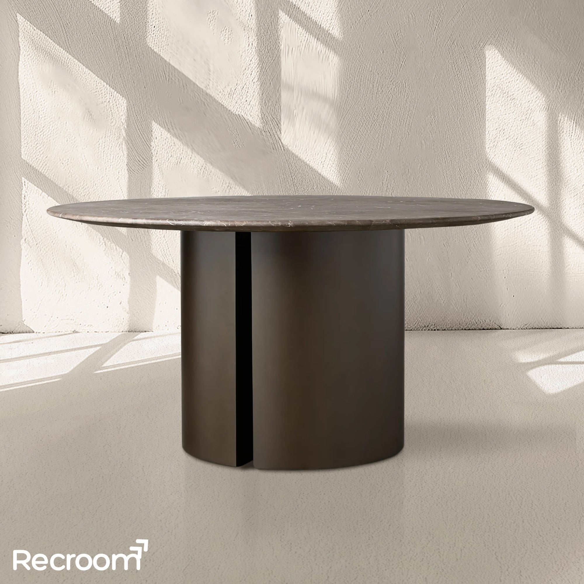 San Germani Round Stone Dining Table with Dauphine Base - Zonesus