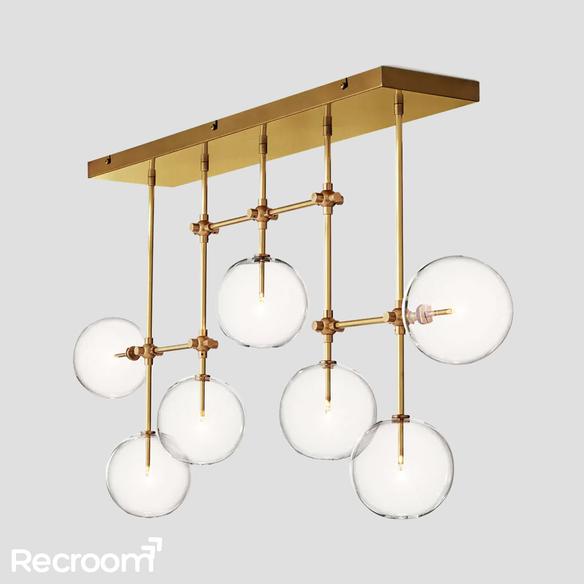 Glass Global Mobile Linear Chandelier 60" - Zonesus