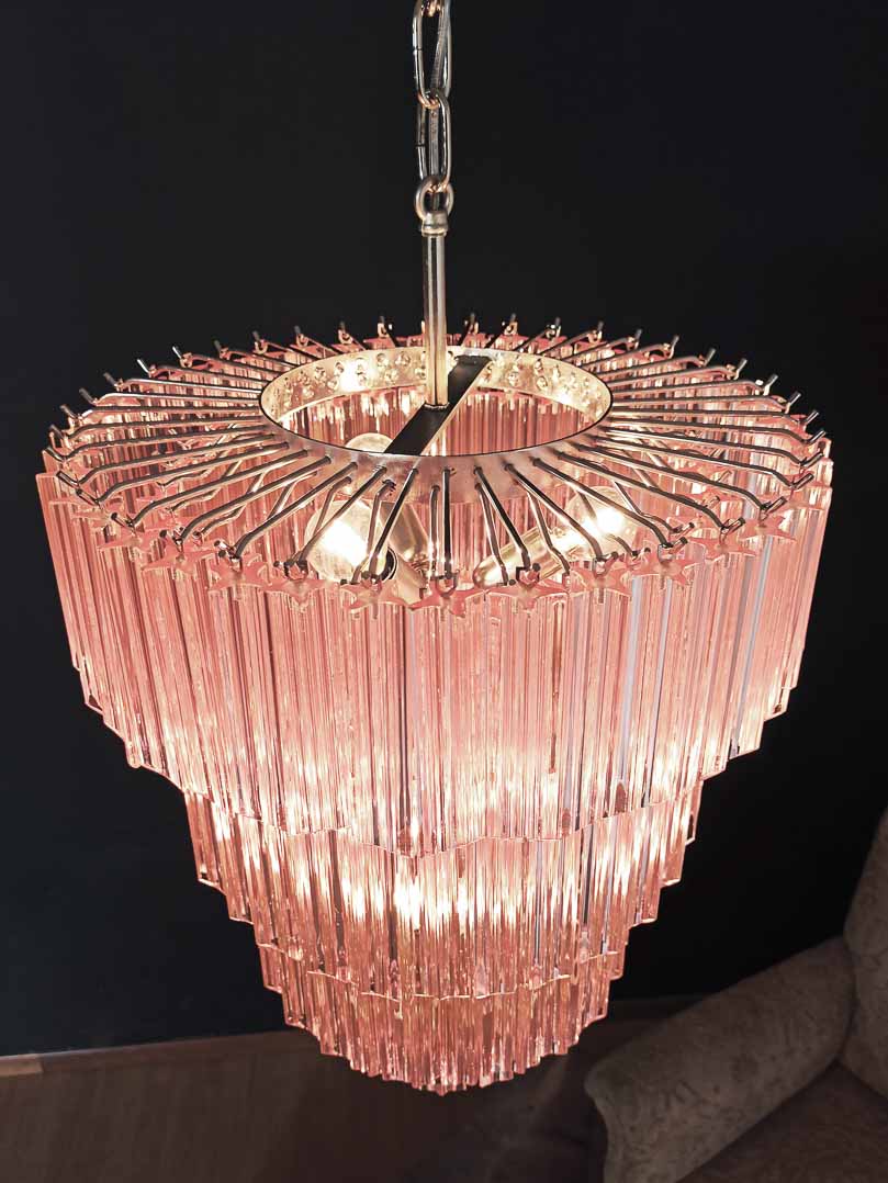 Murano Chandelier – 112 prisms – Pink - Zonesus