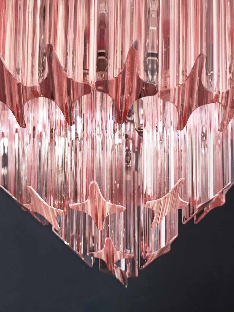 Murano Chandelier – 112 prisms – Pink - Zonesus