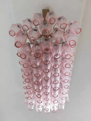 Murano Chandelier – Poliedri – 84 glasses – Pink - Zonesus