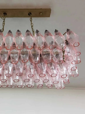 Murano Chandelier – Poliedri – 84 glasses – Pink - Zonesus