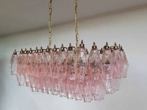 Murano Chandelier – Poliedri – 84 glasses – Pink - Zonesus
