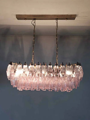 Murano Chandelier – Poliedri – 84 glasses – Pink - Zonesus