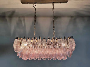 Murano Chandelier – Poliedri – 84 glasses – Pink - Zonesus