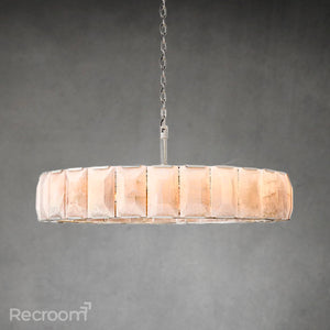 Harllow Calcite Round Chandelier 60" - Zonesus
