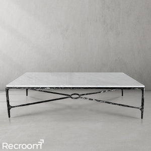 Thaddeo Rectangle Marble Coffee Table - Zonesus