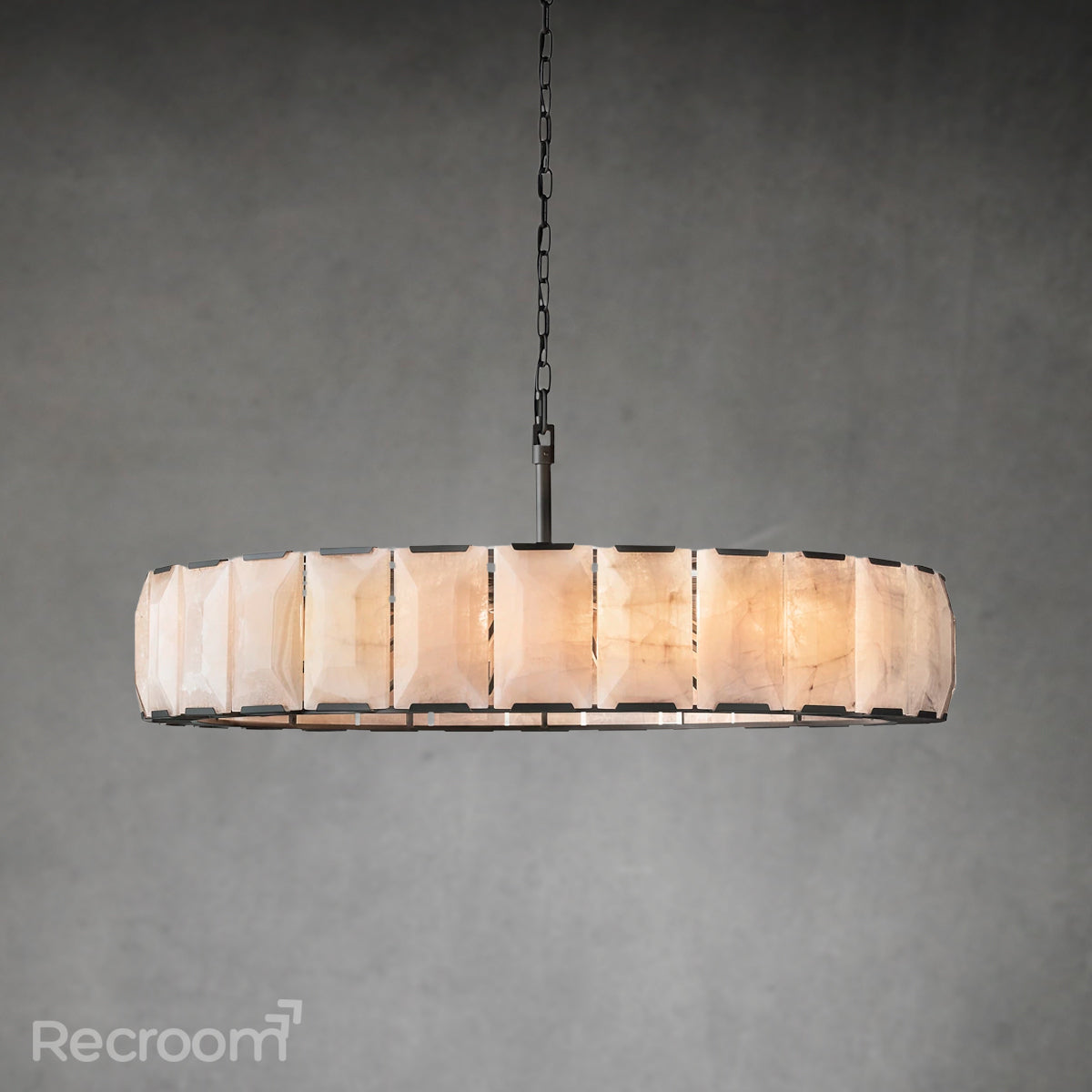 Harllow Calcite Round Chandelier 60" - Zonesus