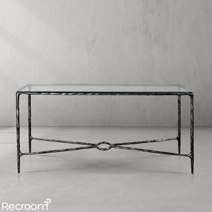 Thaddeo Rectangle Glass Console Table 60" 72" - Zonesus
