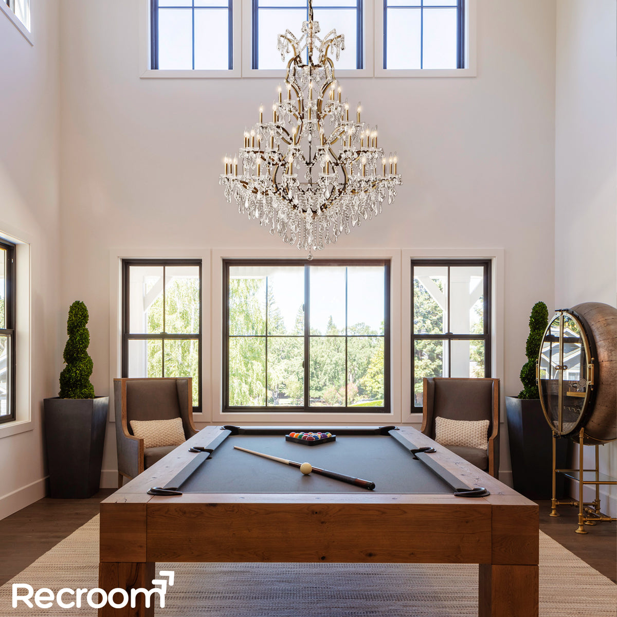 Rococonut Crystal Outdoor Chandelier 60” - Zonesus
