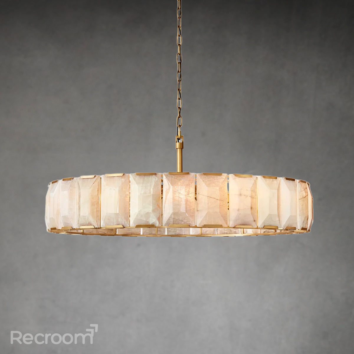 Harllow Calcite Round Chandelier 60" - Zonesus