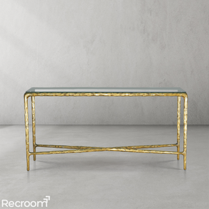 Thaddeo Rectangle Glass Console Table 60" 72" - Zonesus