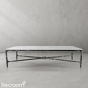 Thaddeo Rectangle Marble Coffee Table - Zonesus