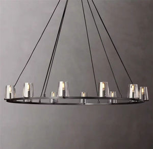 Pauillyc Clear Glass Round Chandelier 36" 48" 60" - Zonesus